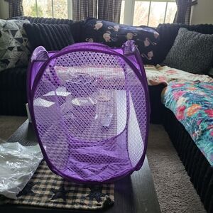 Mini Purple Mesh Pop-Up Laundry Hamper